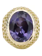 Alexandrite Or jaune 14 carats Anneau Bijoux vintage vrc089y